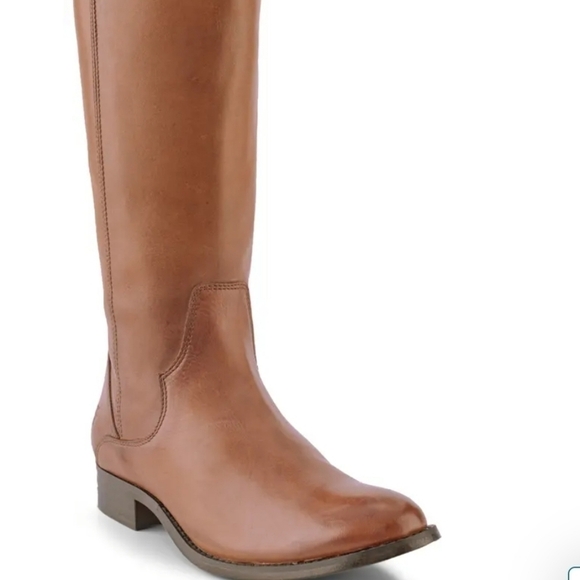 NEW! FRYE Marissa Medallion Inside Zipper Tall Leather Cognac Riding Boots 6M. - Picture 3 of 11